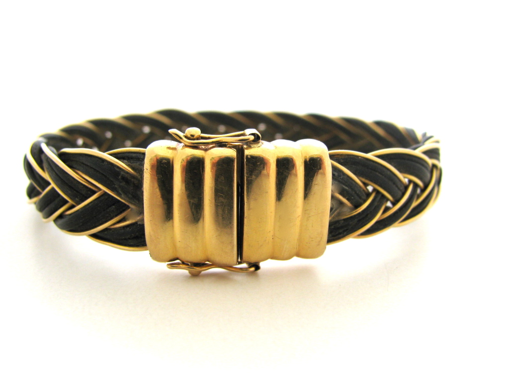 A Gold and Elephant Hair Bracelet, c 1970 - Kimberly Klosterman Jewelry  Archives