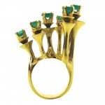 Barbara Anton, A Modernist Gold and Emerald RIng c 1970 (1)