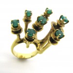 Barbara Anton, A Modernist Gold and Emerald RIng c 1970 (2)