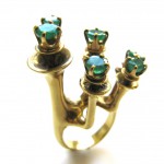 Barbara Anton, A Modernist Gold and Emerald RIng c 1970 (3)