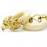 Ivory Gold Ear Clips c1970-4