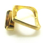 Gold and citrine modernist ring